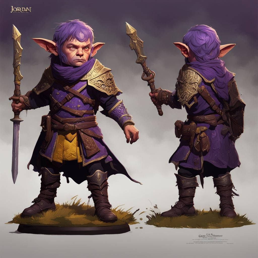 Halfling Warrior in Dark Fantasy Style