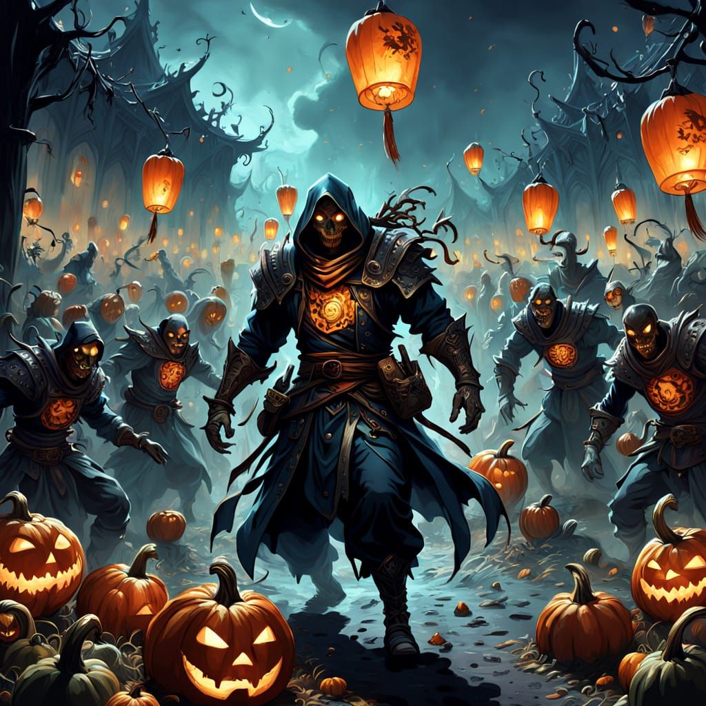 Nightmarish Harvest Festival with Volumetric Lighting