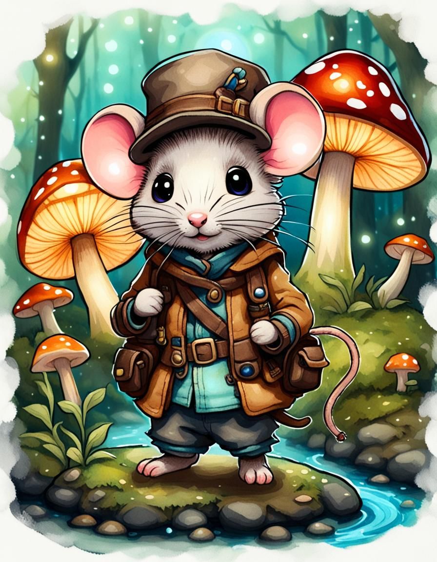 Mouse exploring the woods