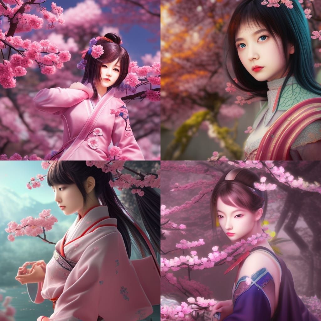 Sakura Blossom: Japanese Girl in Fantasy Art