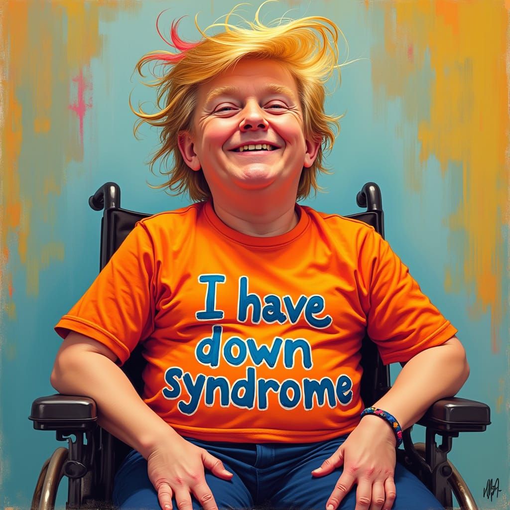 Joyful Portrait of a Confident Individual with Down Syndrome