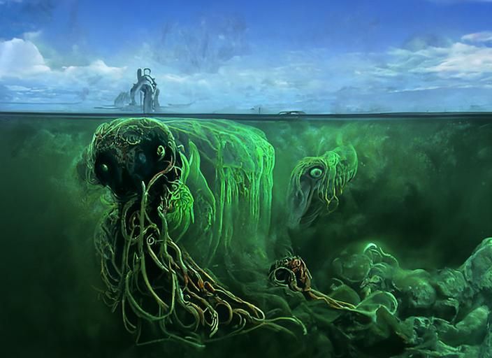 Lovecraftian Horror: Grotesque Monsters in Toxic Ocean