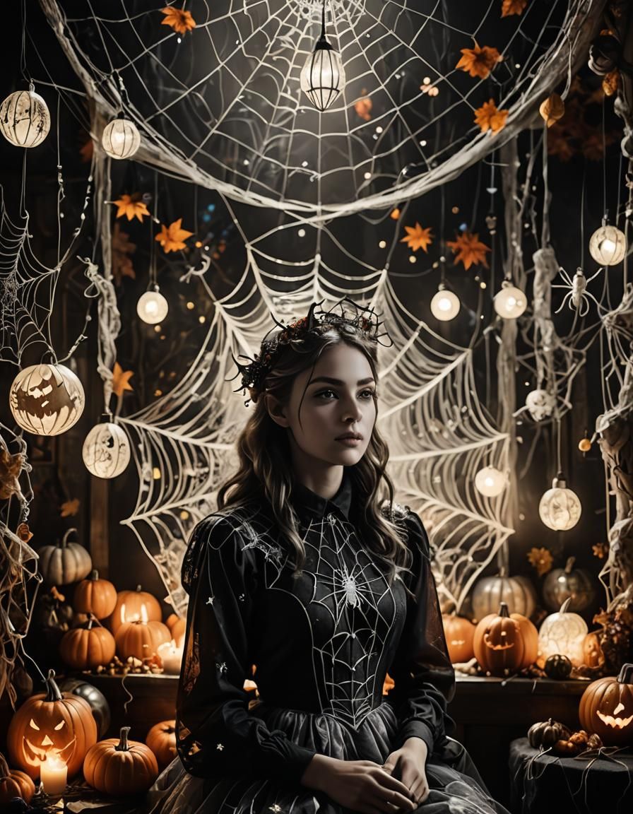 Dreamlike Autumn Reverie with Halloween Elements