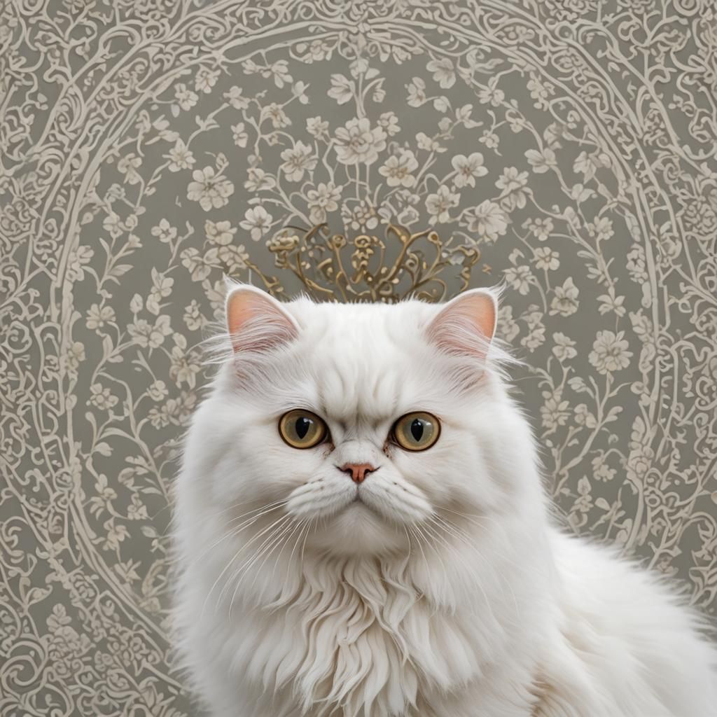 Majestic White Persian Cat Portrait