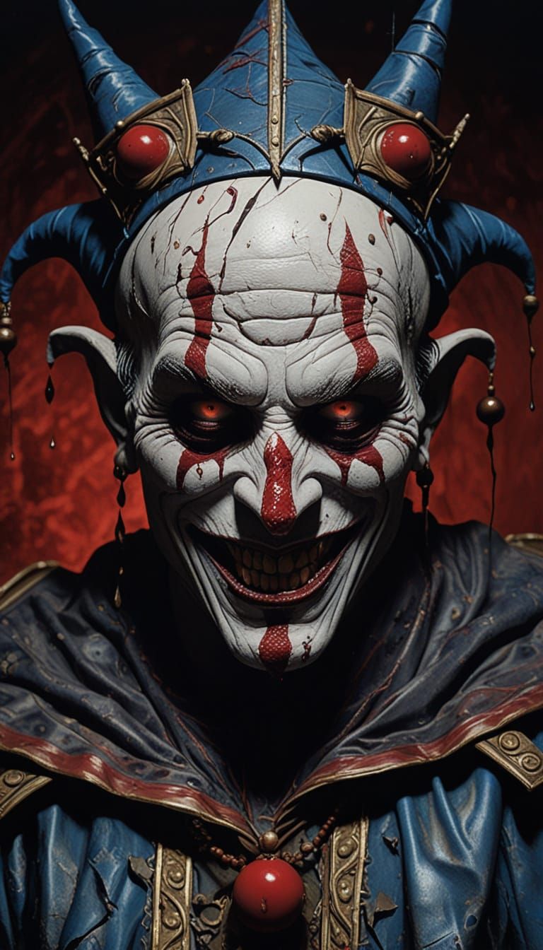 Decaying Jester: A Horror Masterpiece in Crimson