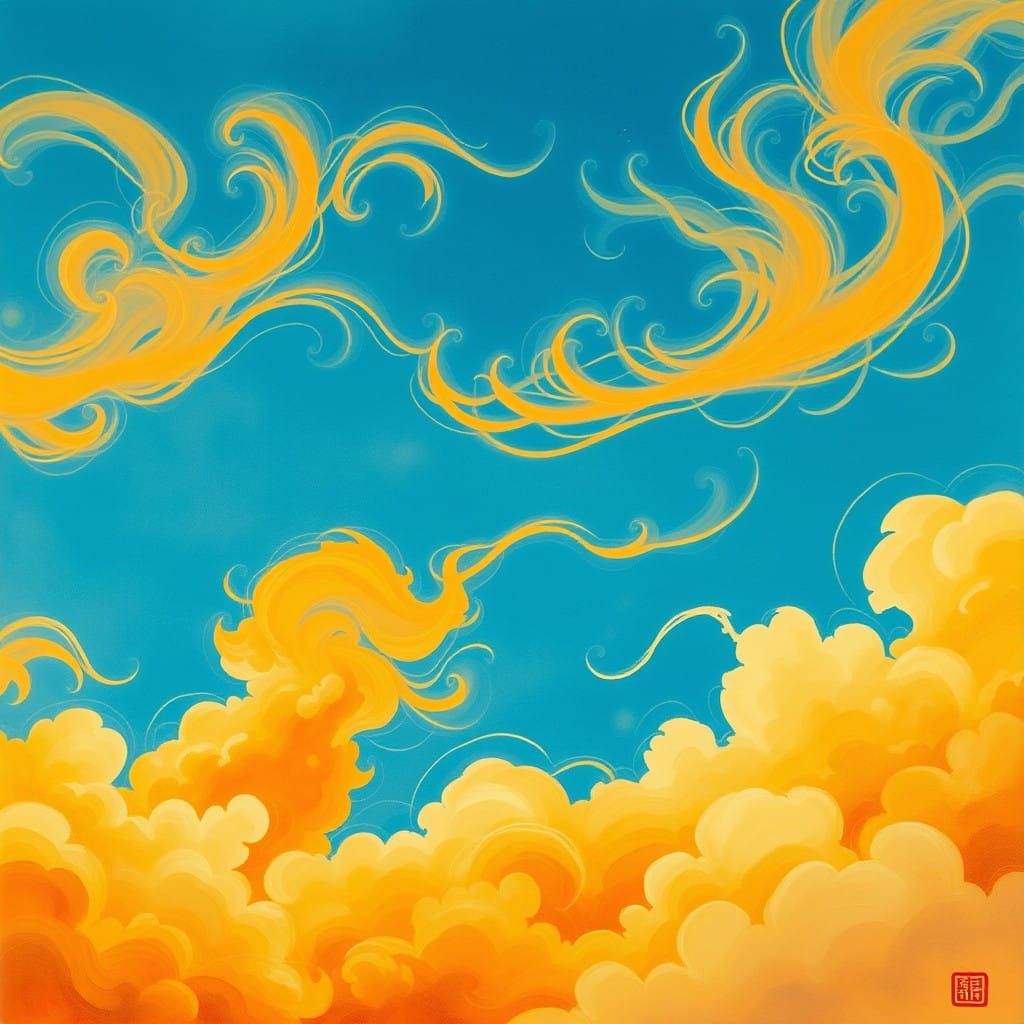 Cerulean Clouds in Soft, Ethereal Light