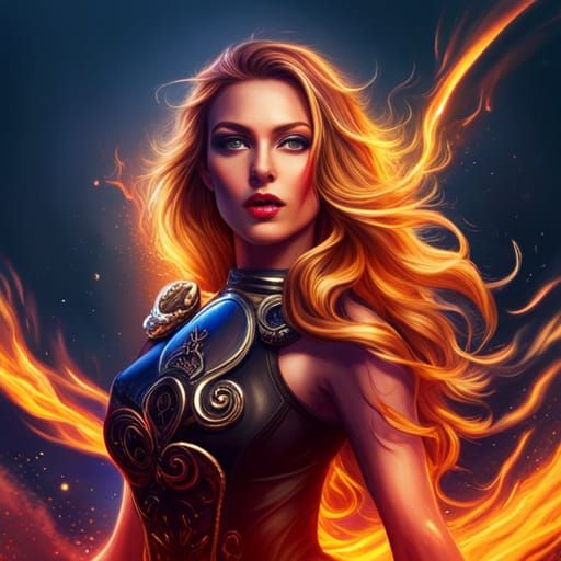 Goddess of Fire in Hyperrealistic Concept Art
