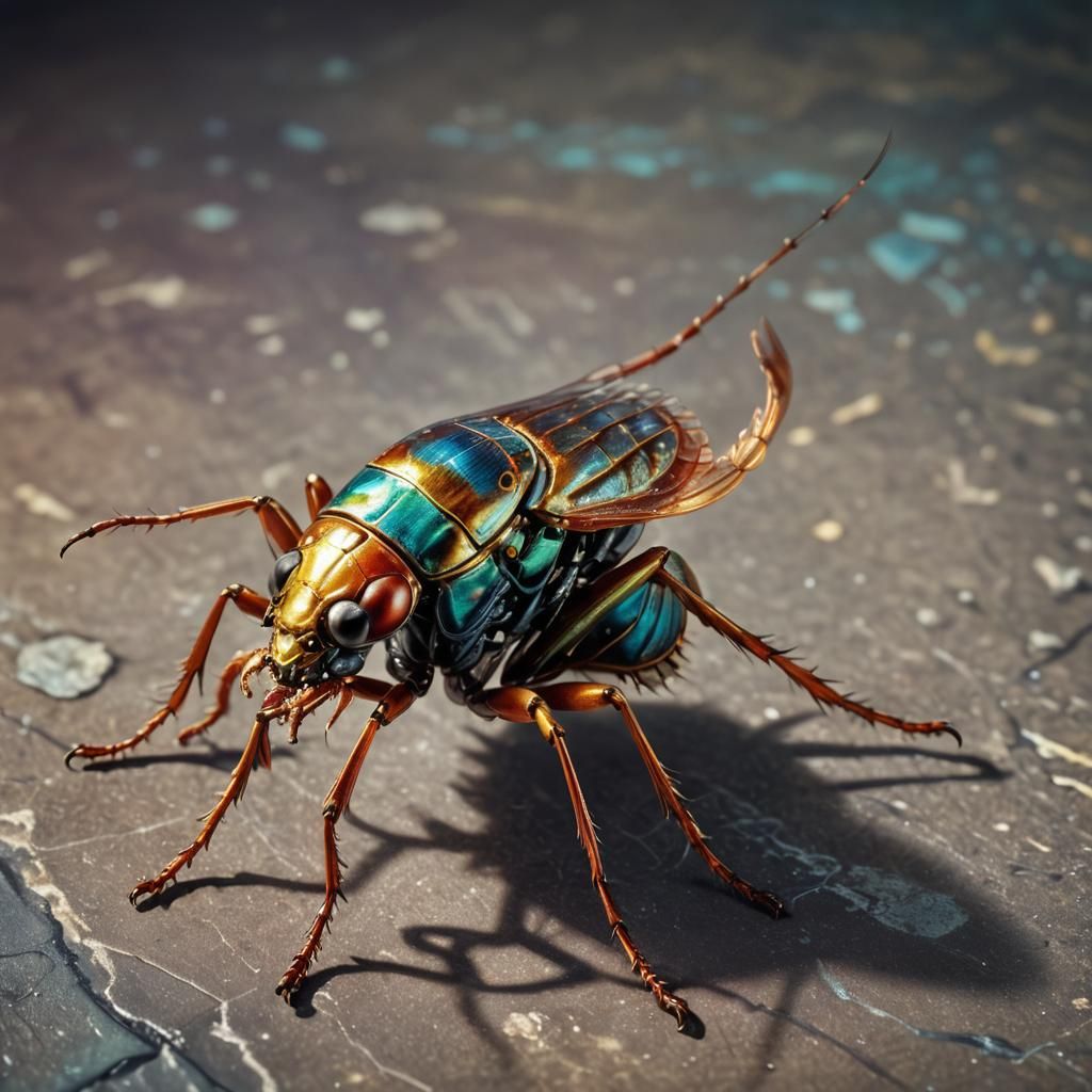 Hyper-Realistic Flea Concept Art in Macro Style