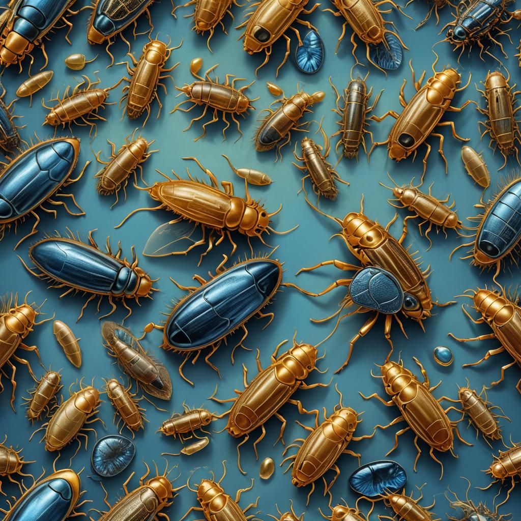 Magnified Flea Portrait in Hyperrealistic Style