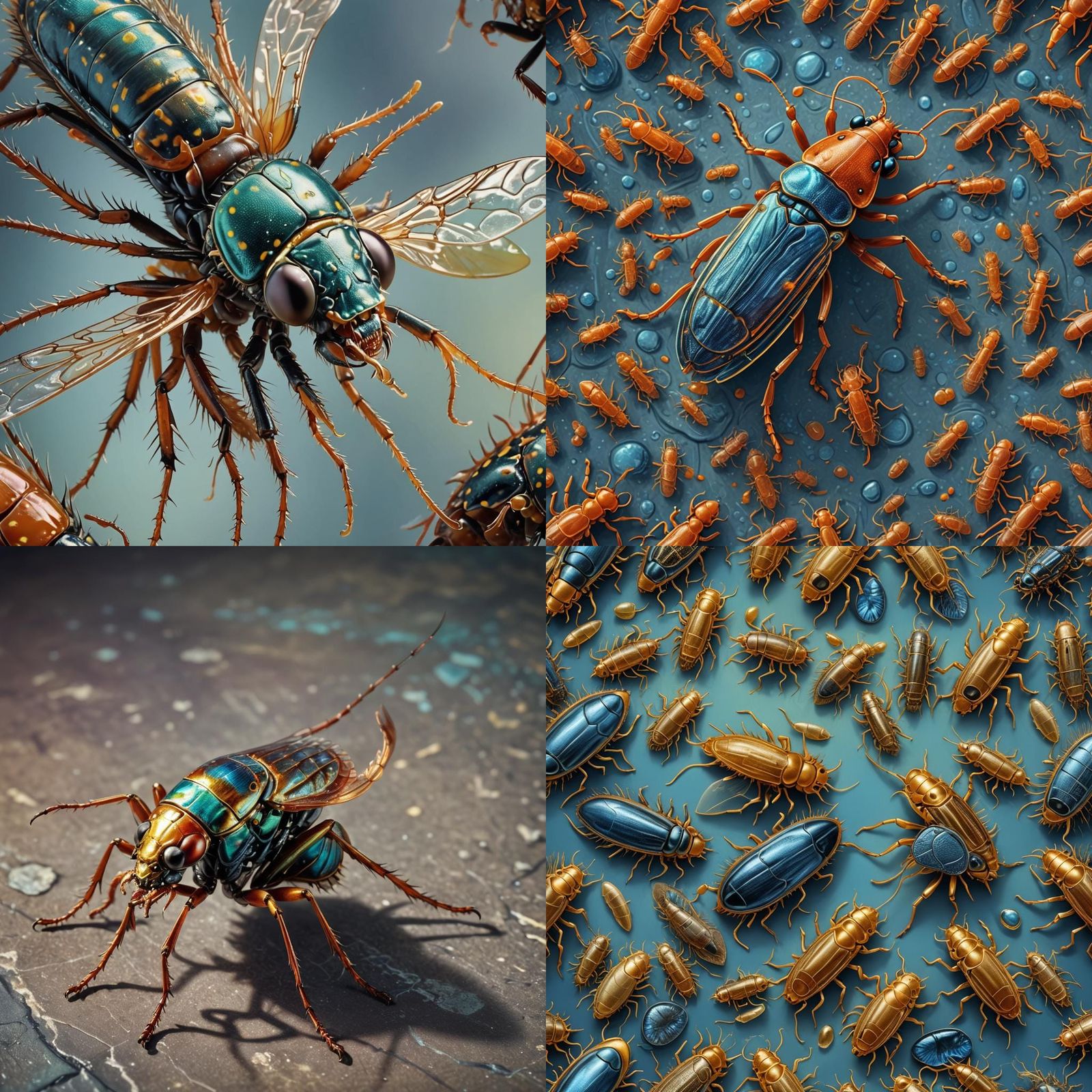 Hyperrealistic Flea Portrait in Splash Art Style