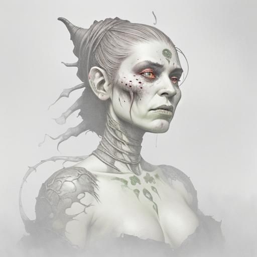 Diseased Orc Portrait in Dark Fantasy Style