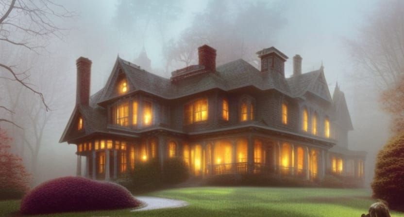 Amityville Horror House: Ethereal Fantasy by Kinkade