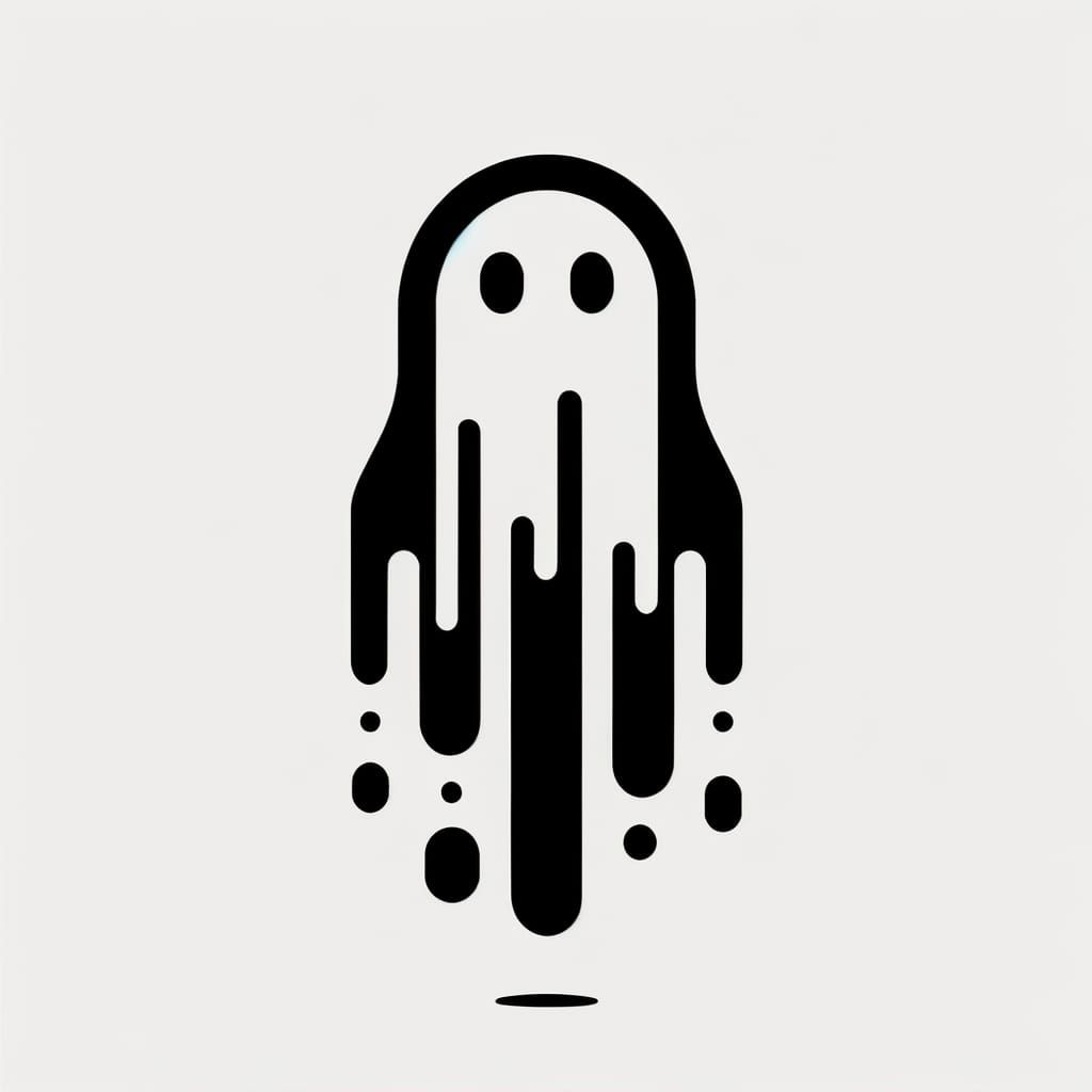 Minimalist Ghost Logo Design in Black and White