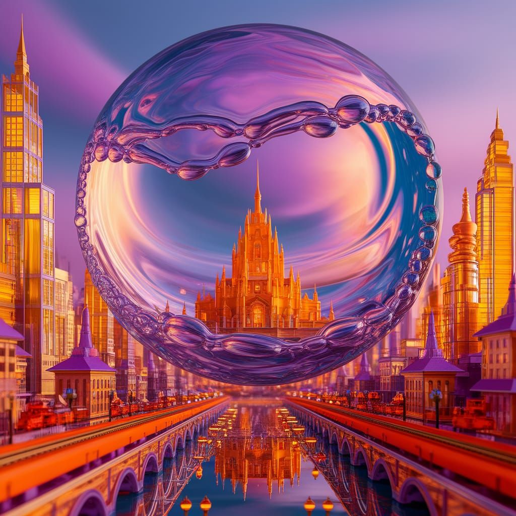 Ethereal Amethyst Droplet: Iridescent Portal to a Vibrant Or...