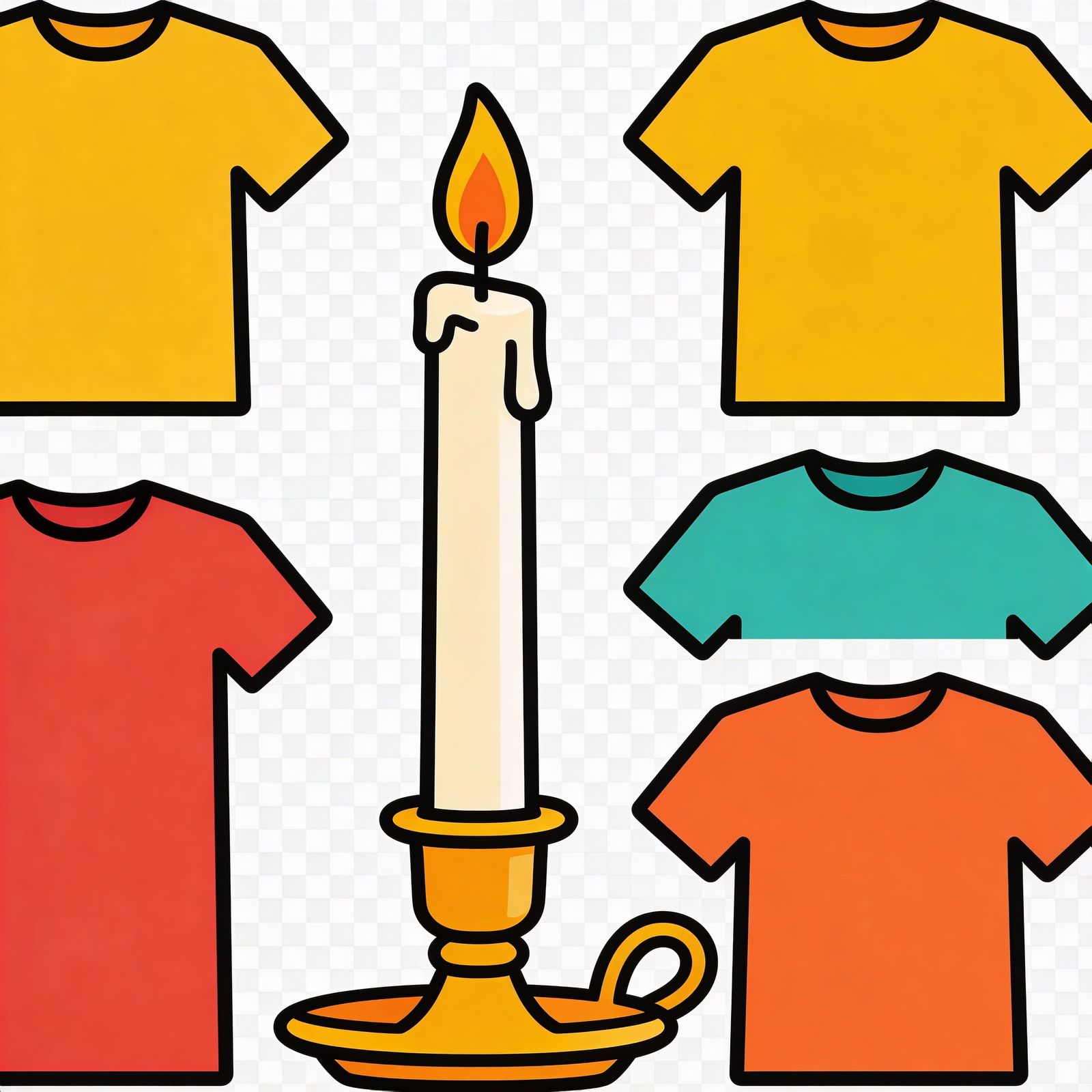 Clean Vector Candle Illustration for T-Shirts