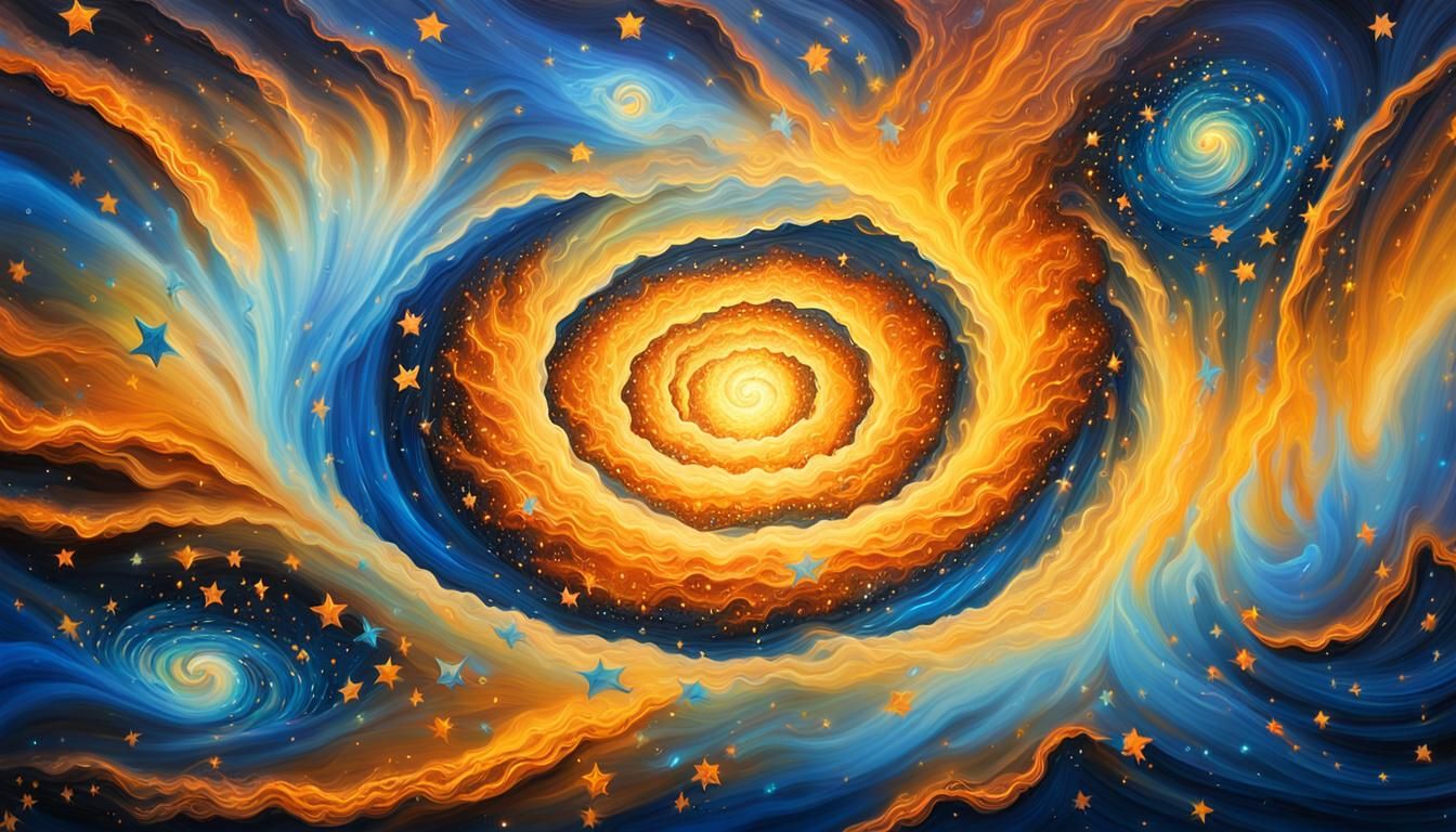 Macro Oil Painting of Iridescent Plasma Stars