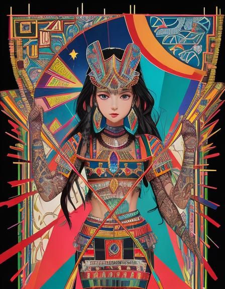 Crystals and Gems in Graphic Art Style