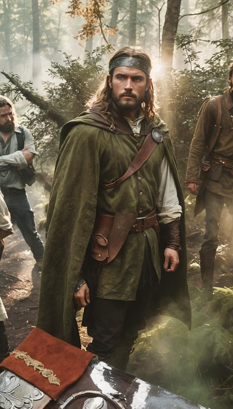 Warrior in Forest: Cinematic Fantasy Film Still