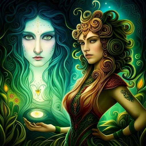 Enchanting Forest Deity Elanara as Matte Painting