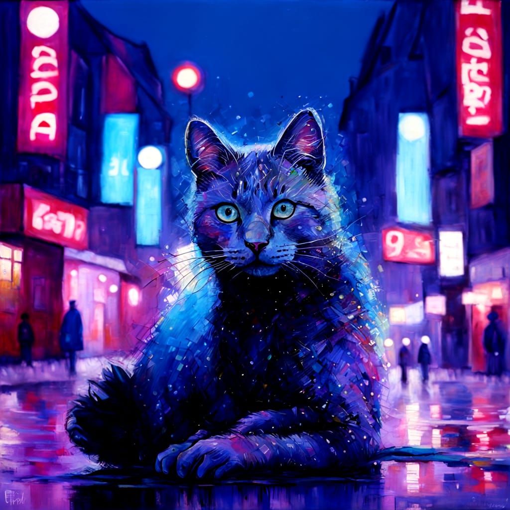 Naive Encaustic Painting With Textured Primitive Style