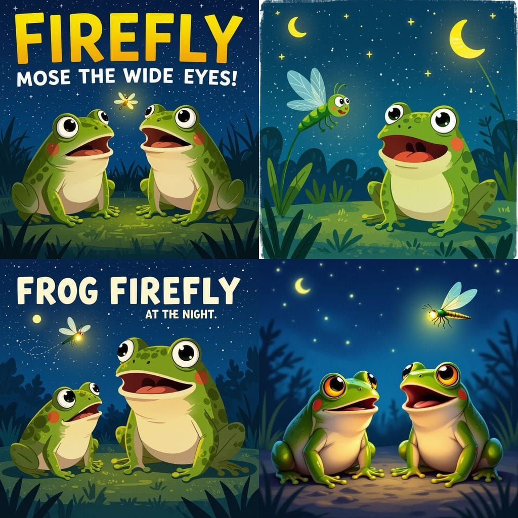 Frog's Night Encounter: A Firefly Surprise
