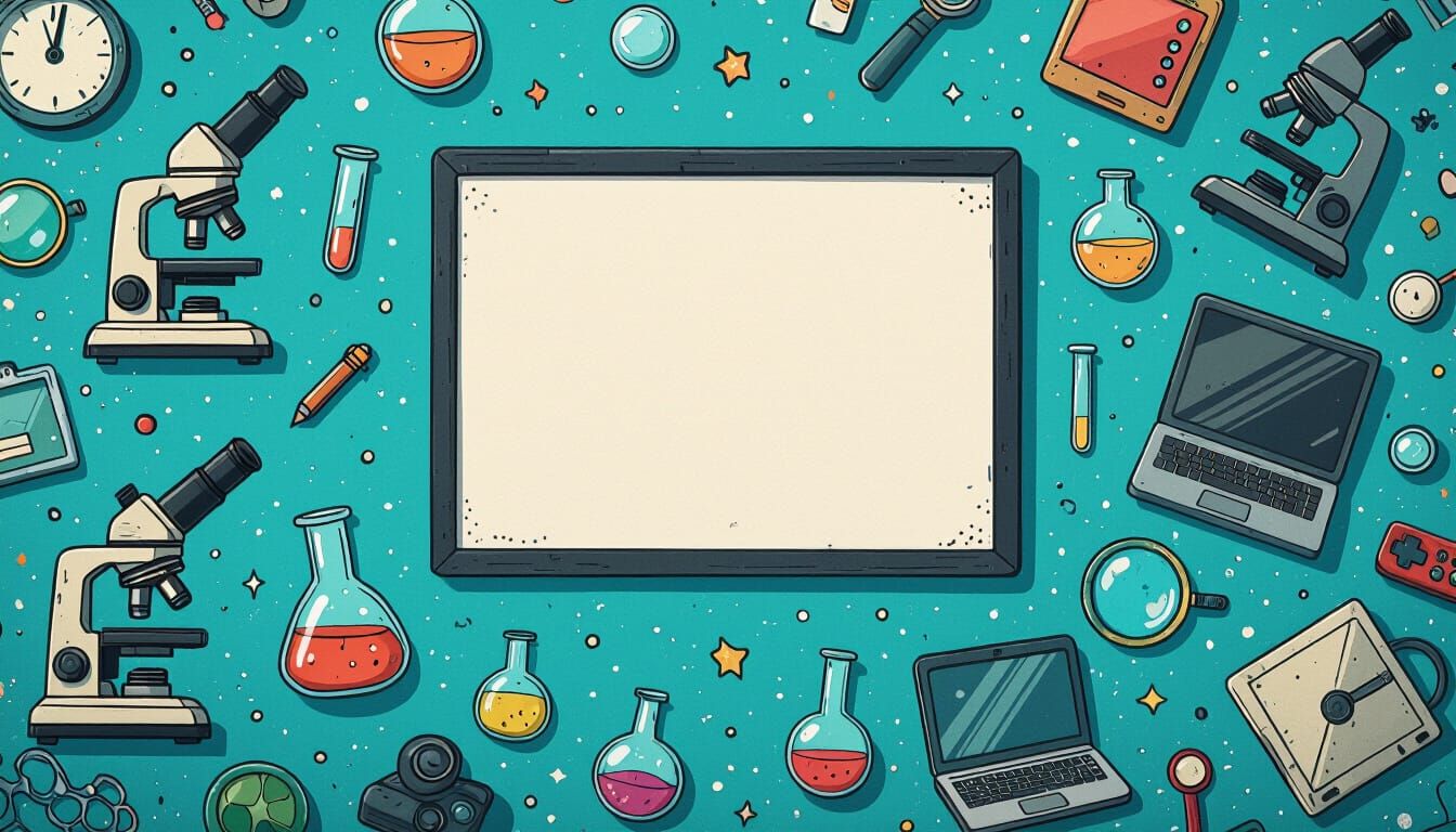 Whimsical Tech and Science Zoom Background
