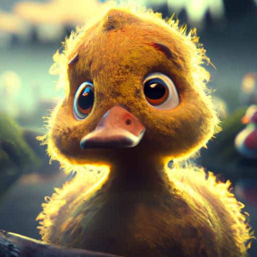 Cute Ducky in Detailed Fantasy Concept Art