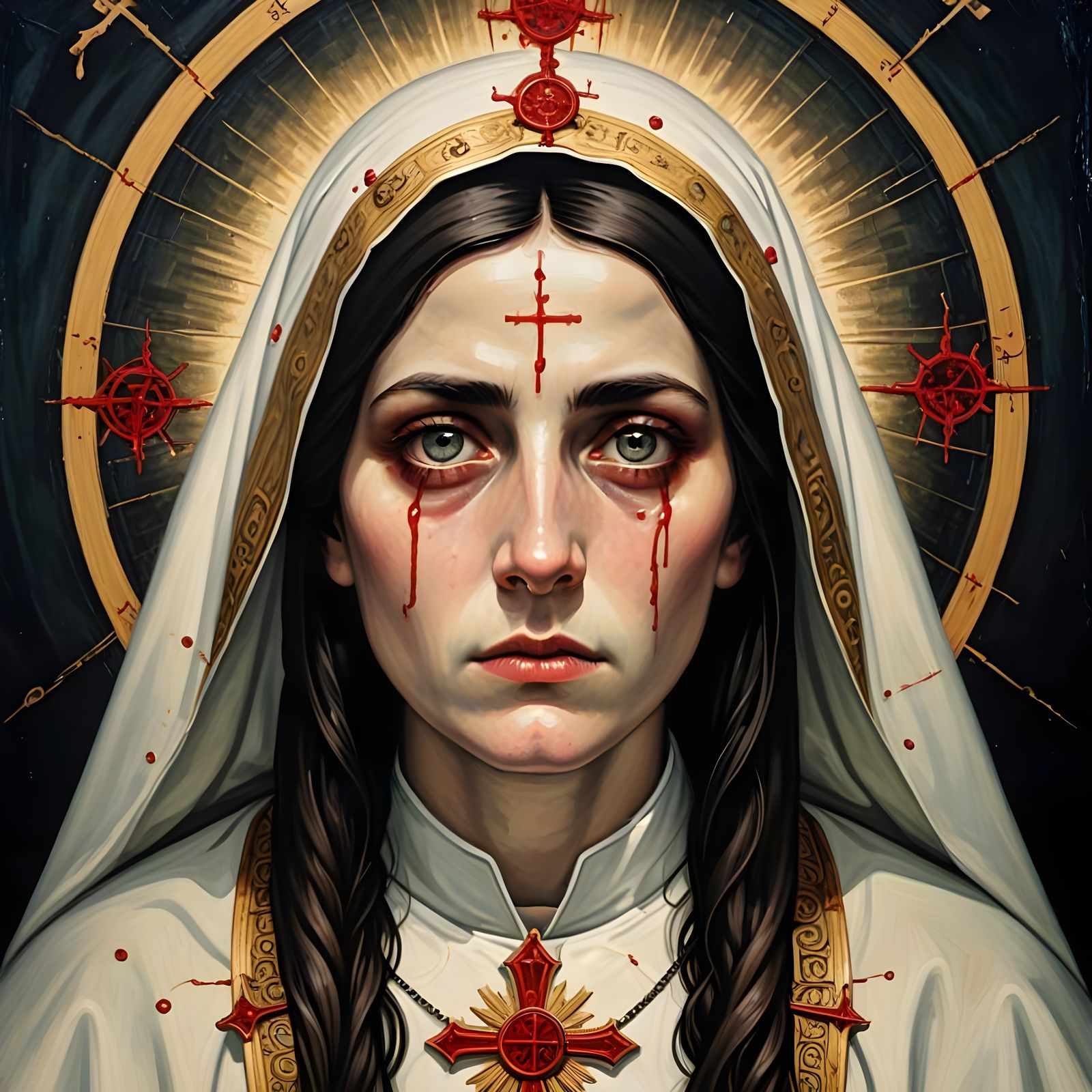 Saint Gemma's Haunting Vision in Bleeding Eyes