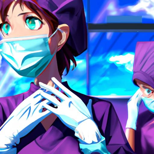 Surgical Nurse Illustration in Studio Ghibli Anime Style