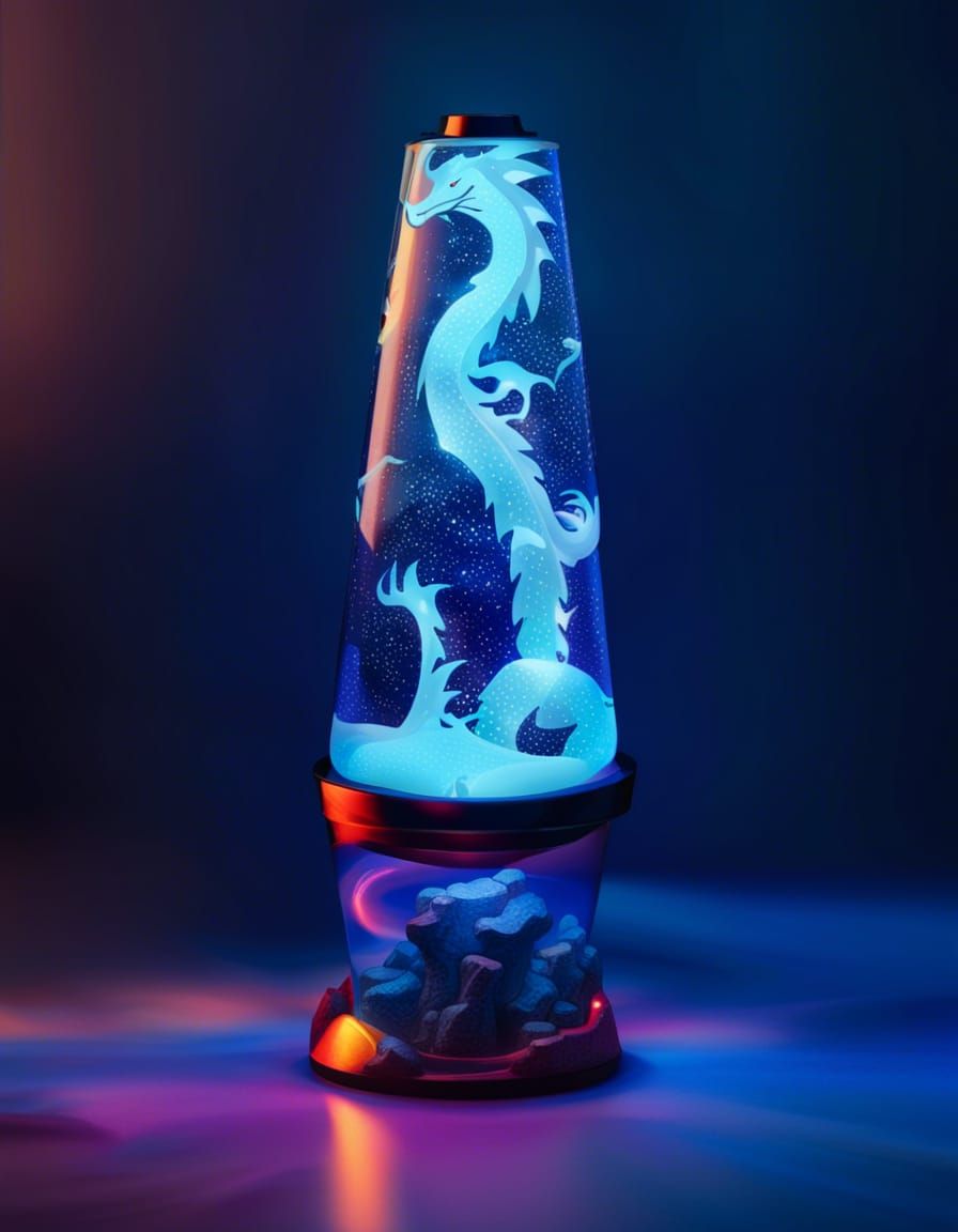 Blue Dragon in a Lava Lamp