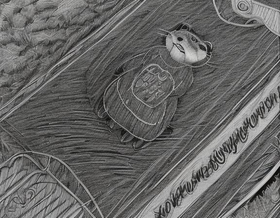 Groundhog Valentine's Day Coloring Page Line Drawing