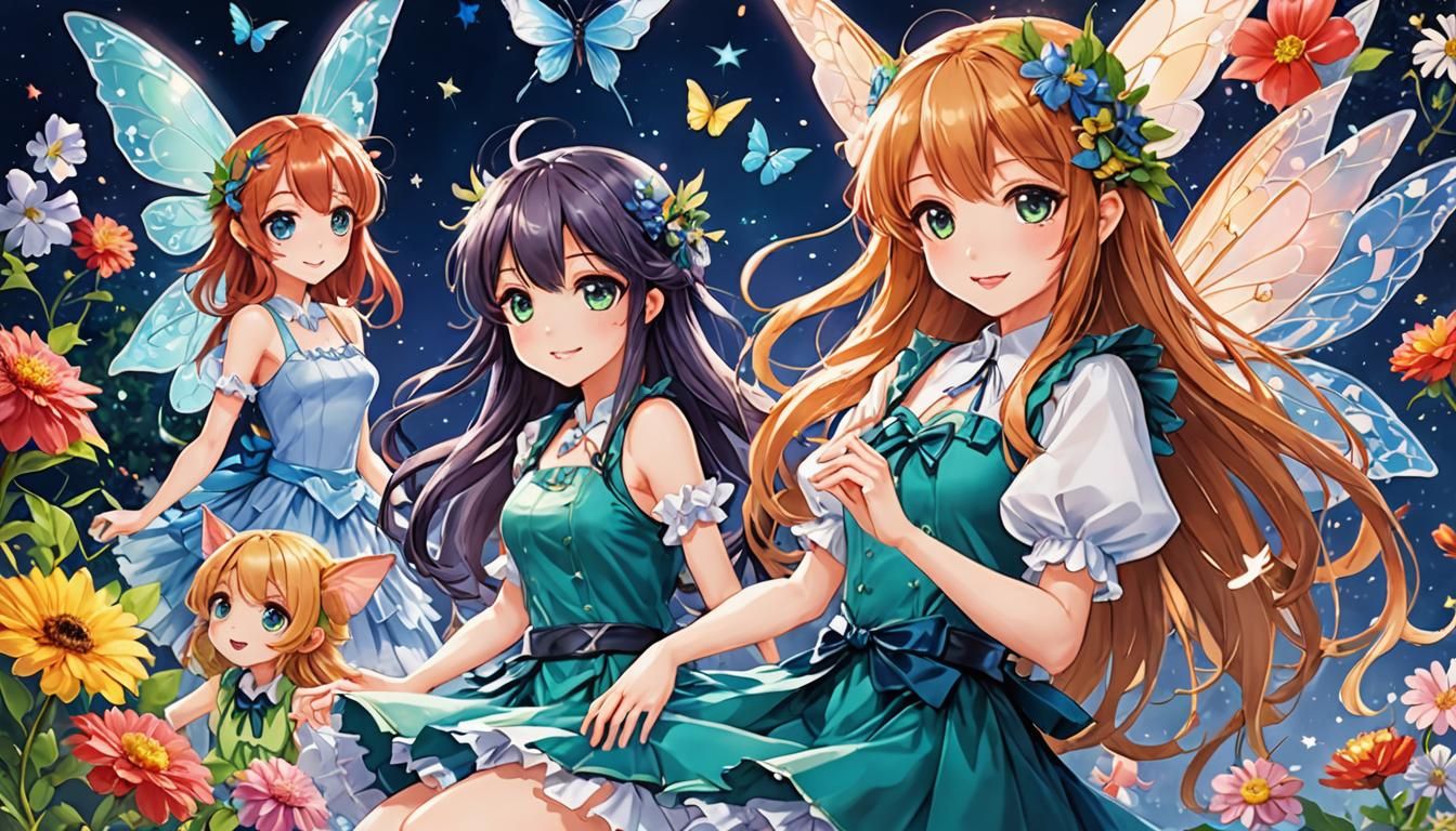 Anime Fairy Magazine Cover Art