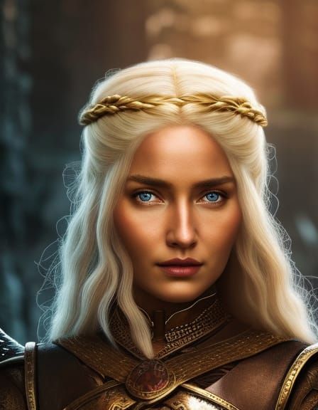 Viking Goddess with Golden Hair Digital Painting