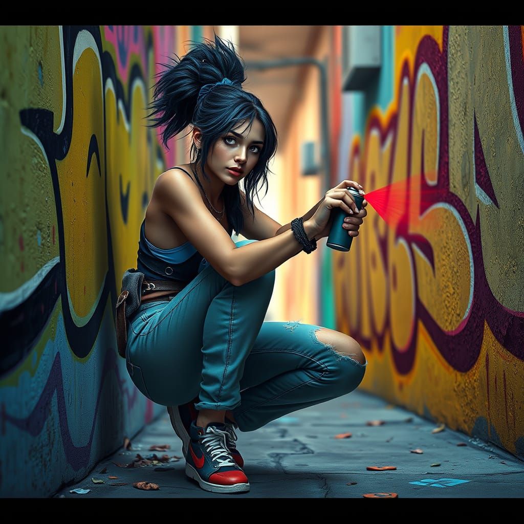 Vibrant Street Art Mural by a Young Artist in a Fantastical ...