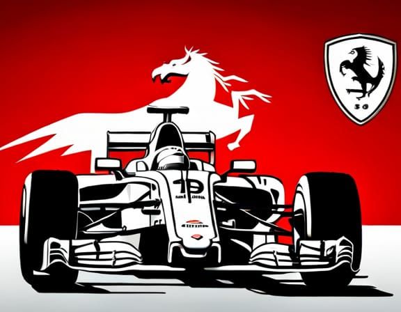 Hyperrealistic Formula 1 Car with Ferrari Logo