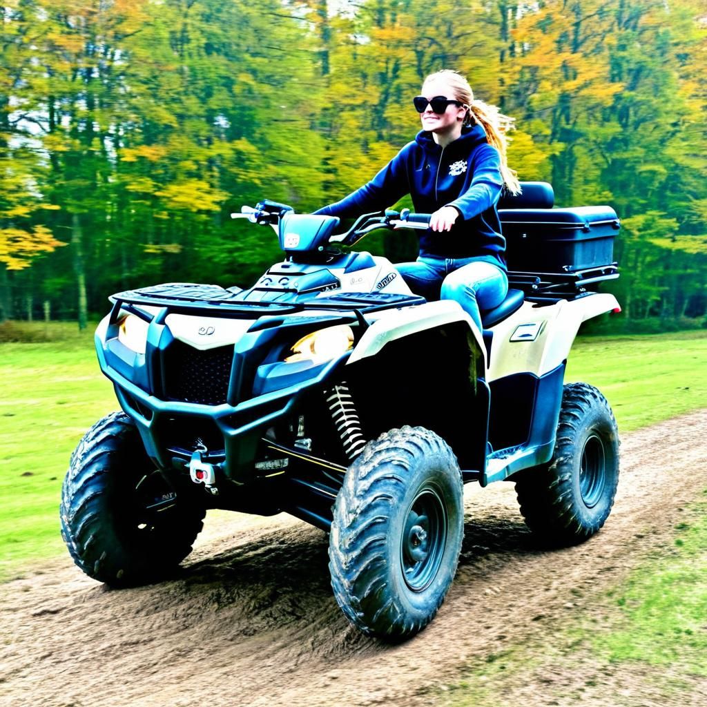 Queen on a Quad Bike