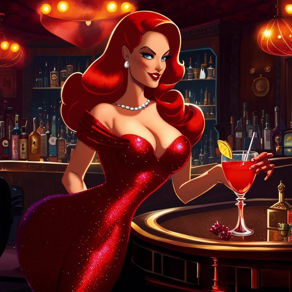 Jessica Rabbit in Speakeasy, Digital Art
