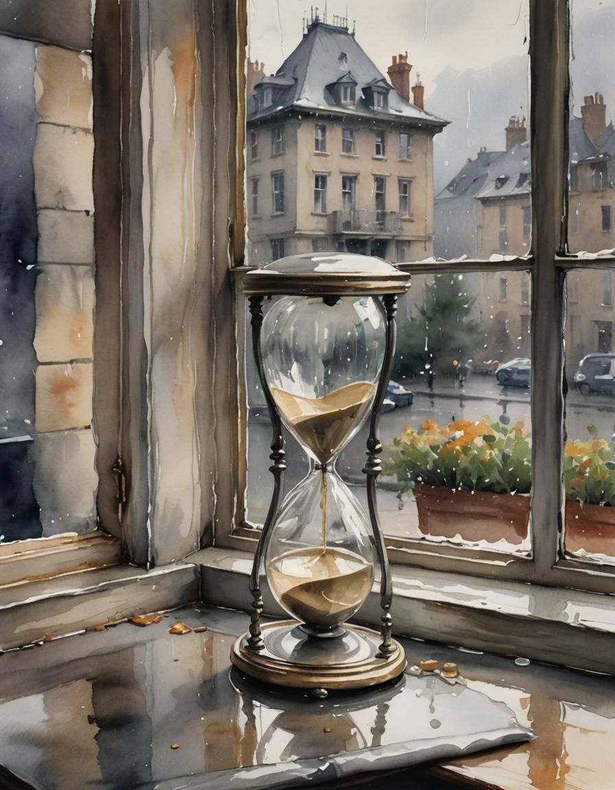 Hourglass Watercolor Painting Inspired by Sargent