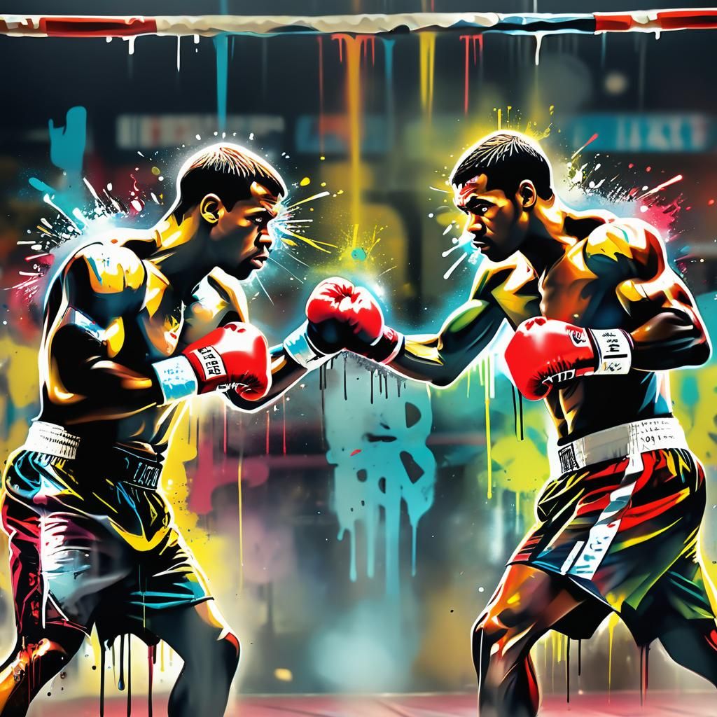 Vibrant Street Art Boxing Scene