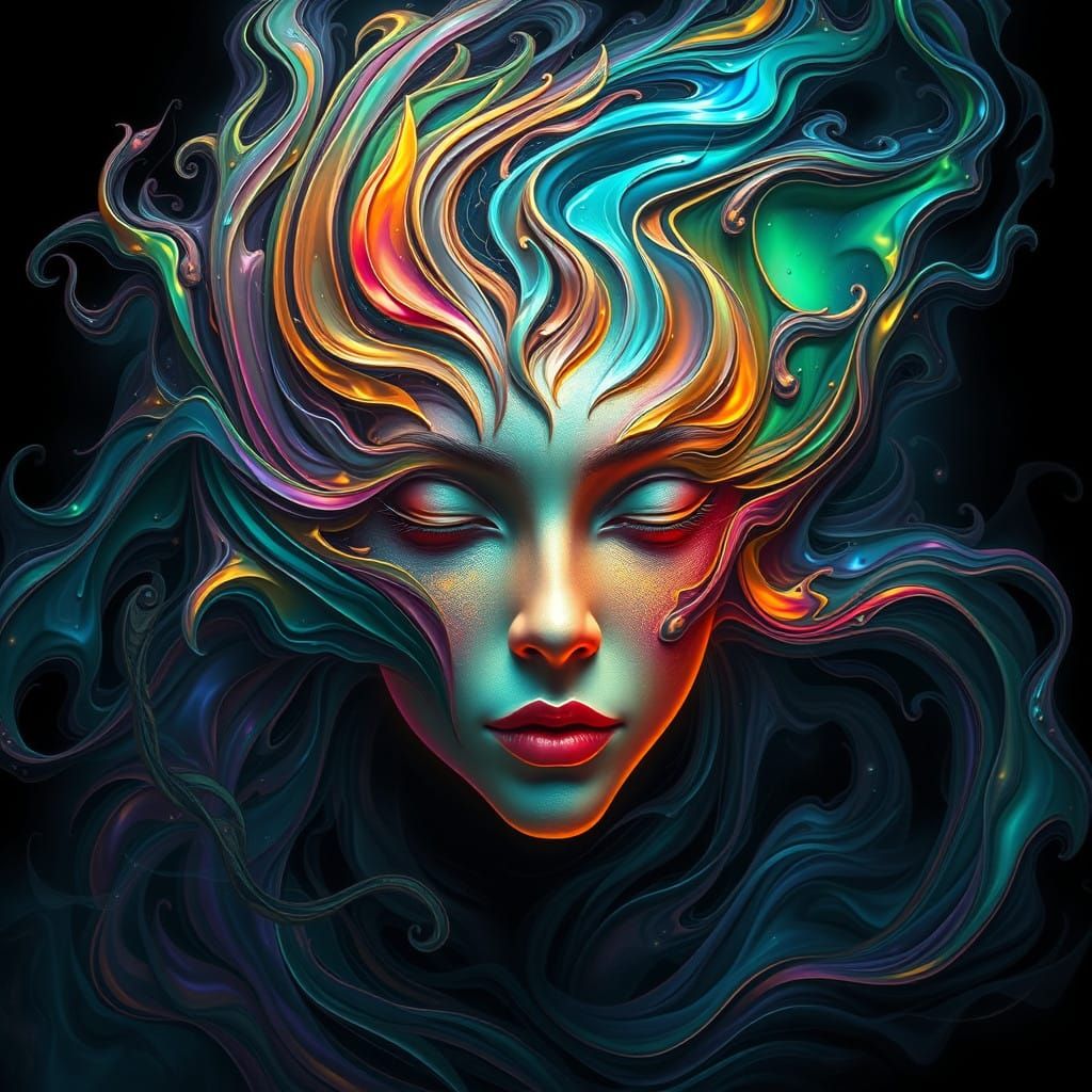 Dreamlike Fantasy Being Emerges from Vortex