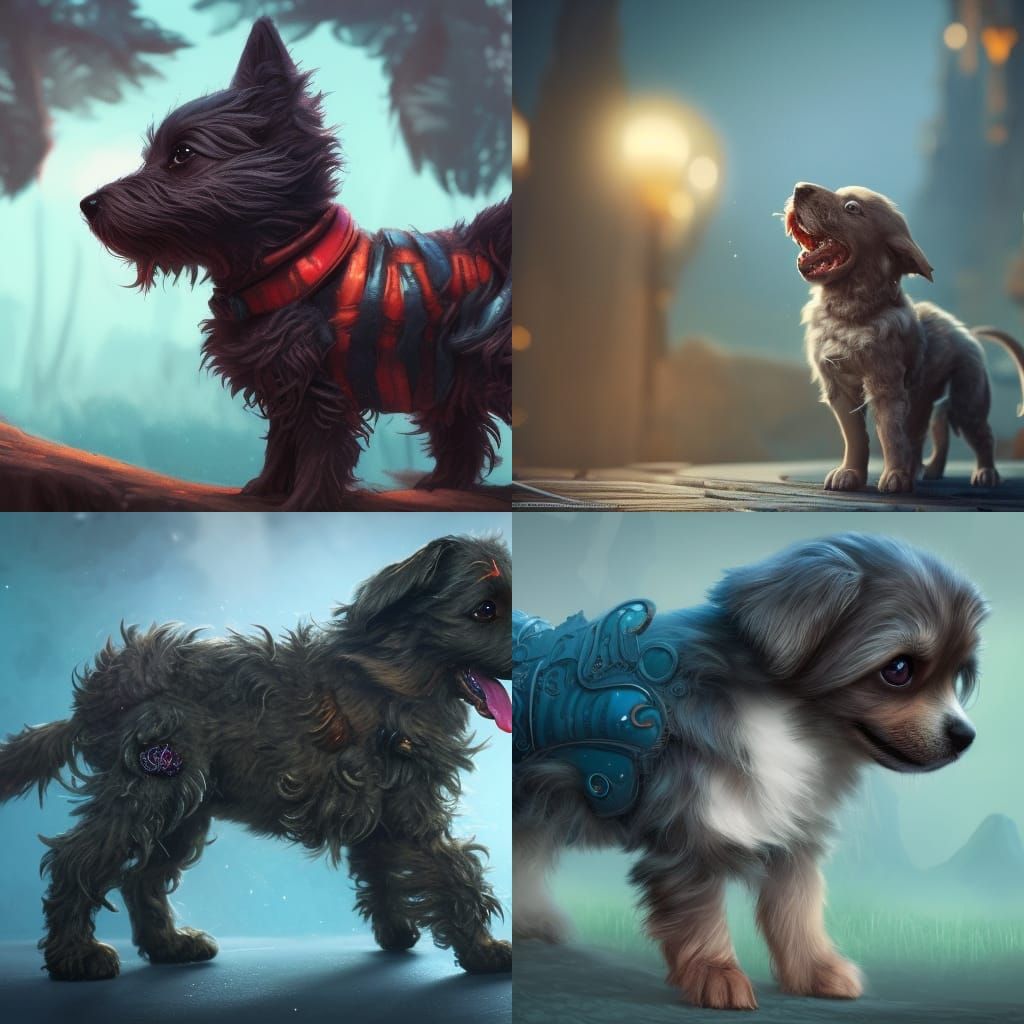Adorable Puppy Fantasy Concept Art in 8K