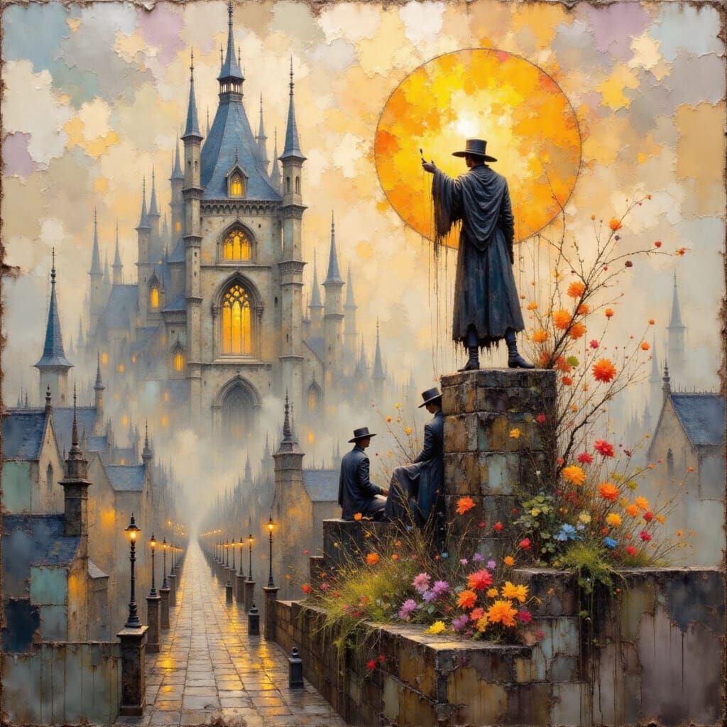 Ethereal Encaustic Painting with Earthy Tones