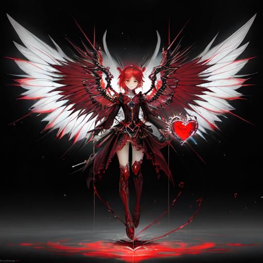 red translucid HEART Shaped Luminiscent fgure, the heart got...