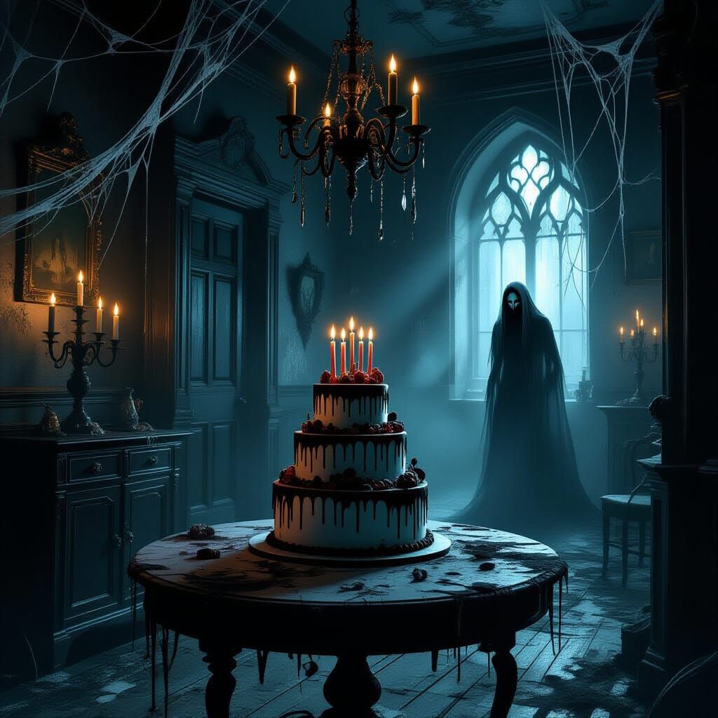 Haunted Mansion Birthday: Gothic Horror Art