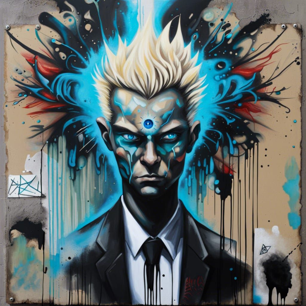 Visionary Leader in Apocalyptic Graffiti Art