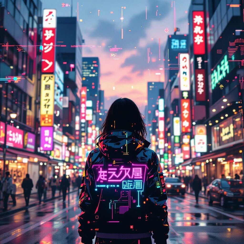 Tokyo Cyberpunk: Neon Lights and Retro Tech