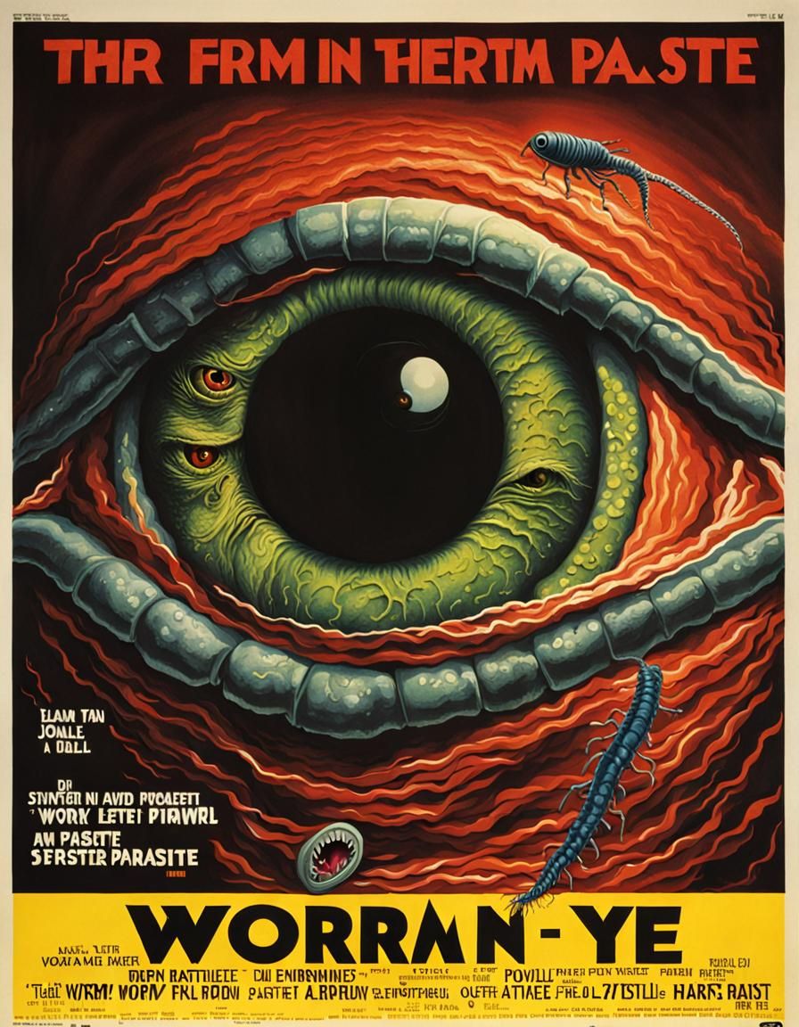 Eye Worm Parasite: Horror Movie Poster
