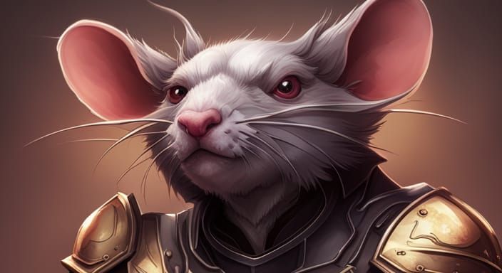 Armored Furry Rat Portrait in Detailed Digital Art