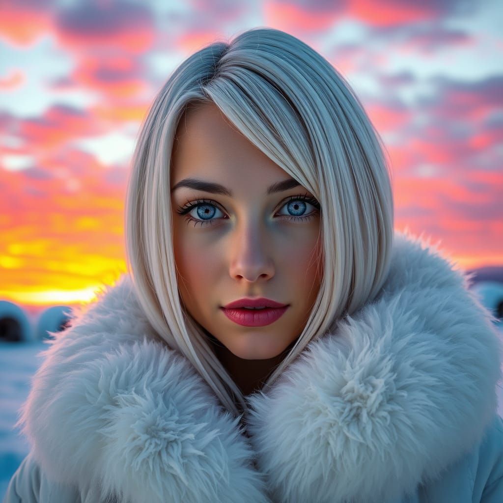 A woman in the Arctic