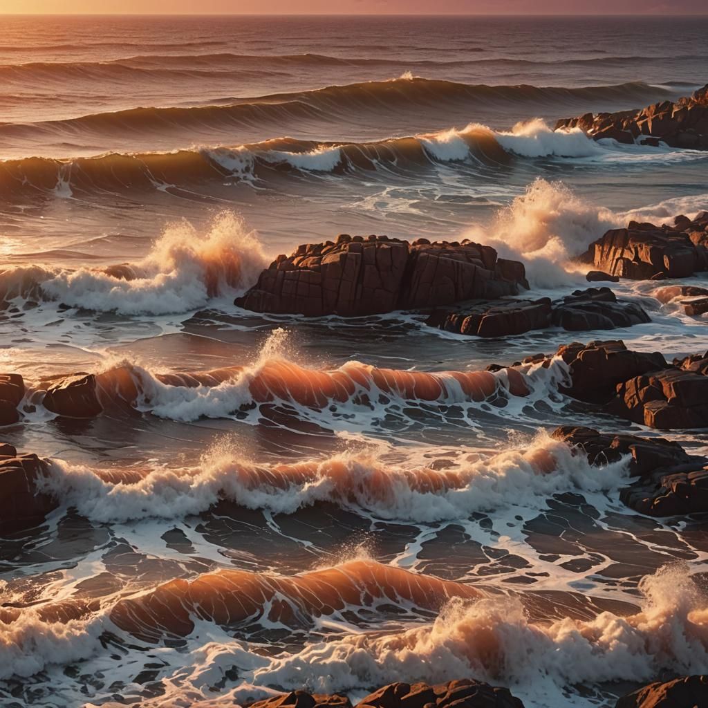 Coastal Sunset Panorama in a Detailed Matte Painting